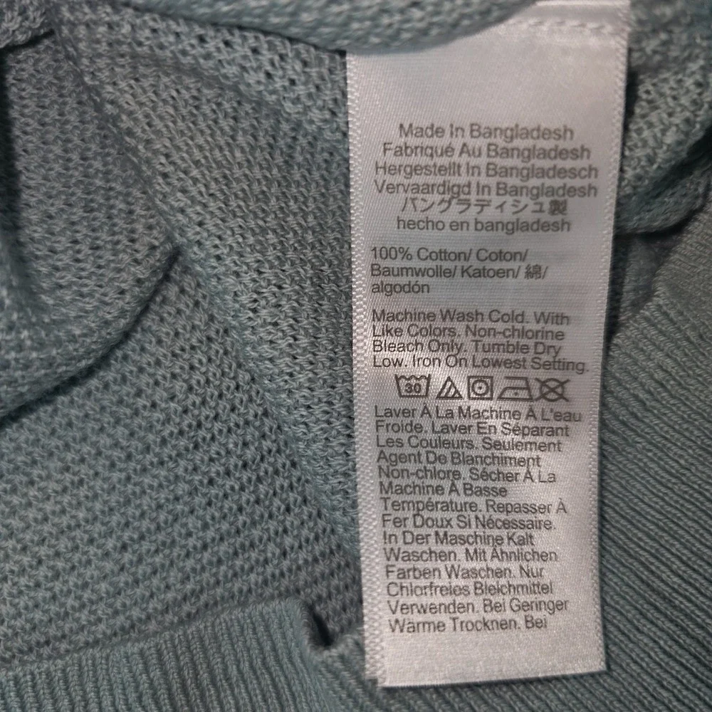 J.Crew Crewneck Sweater Men's Large Green 100% Cotton Textured Raglan L CD617